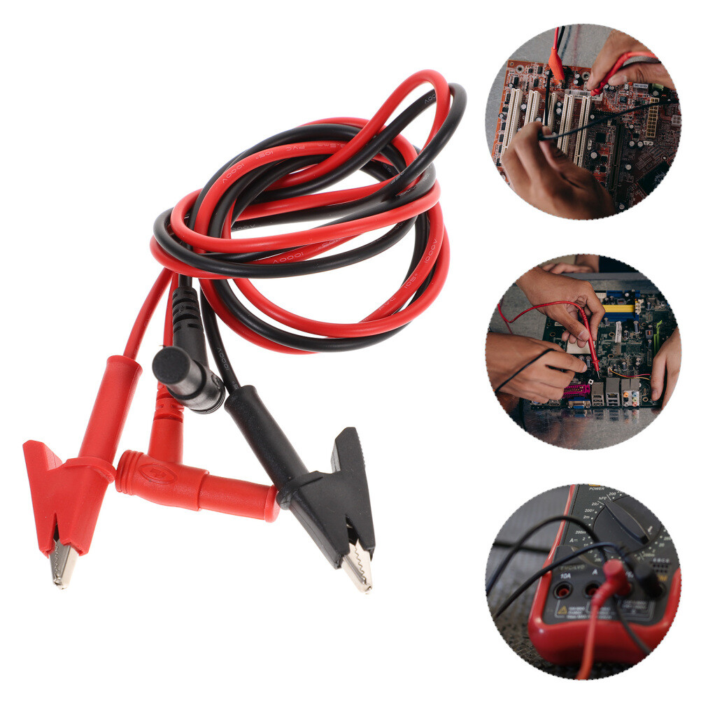 Volt Meter Leads Multimeter Cable Alligator Clips Testing Probe
