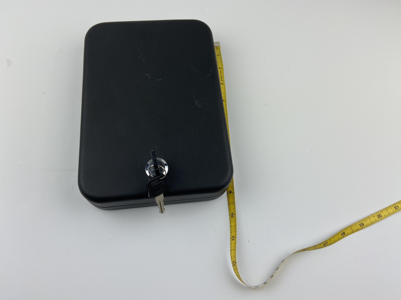 Portable Safe Box with Key 9.5 x 6.5 Inches Compact Small Lock Box