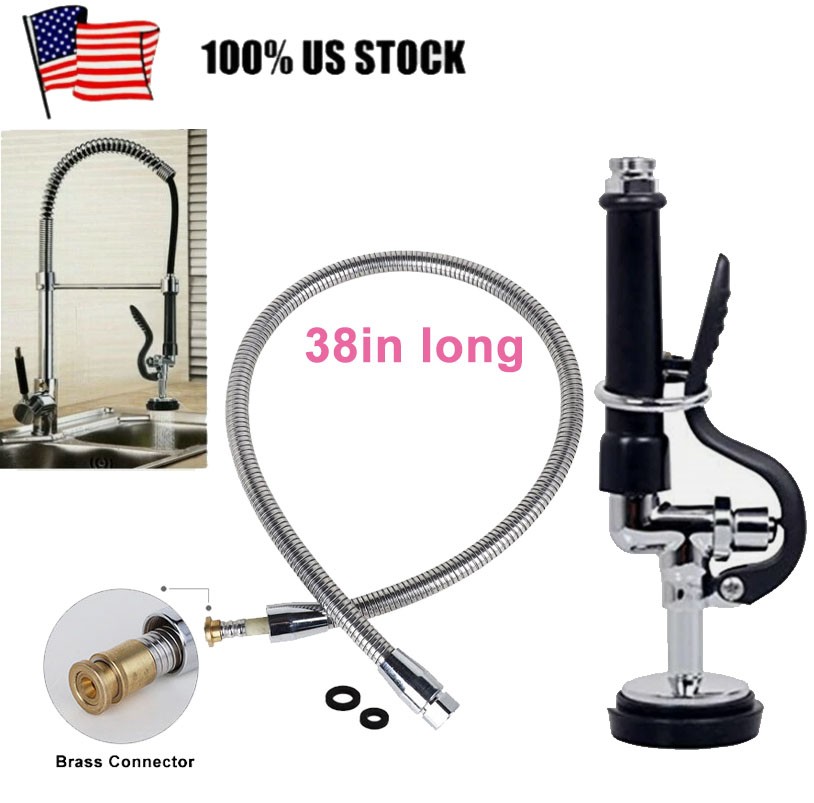 Pre Rinse Spray Valve Kitchen Sink Faucet Commercial Sink Sprayer + 38" Hose