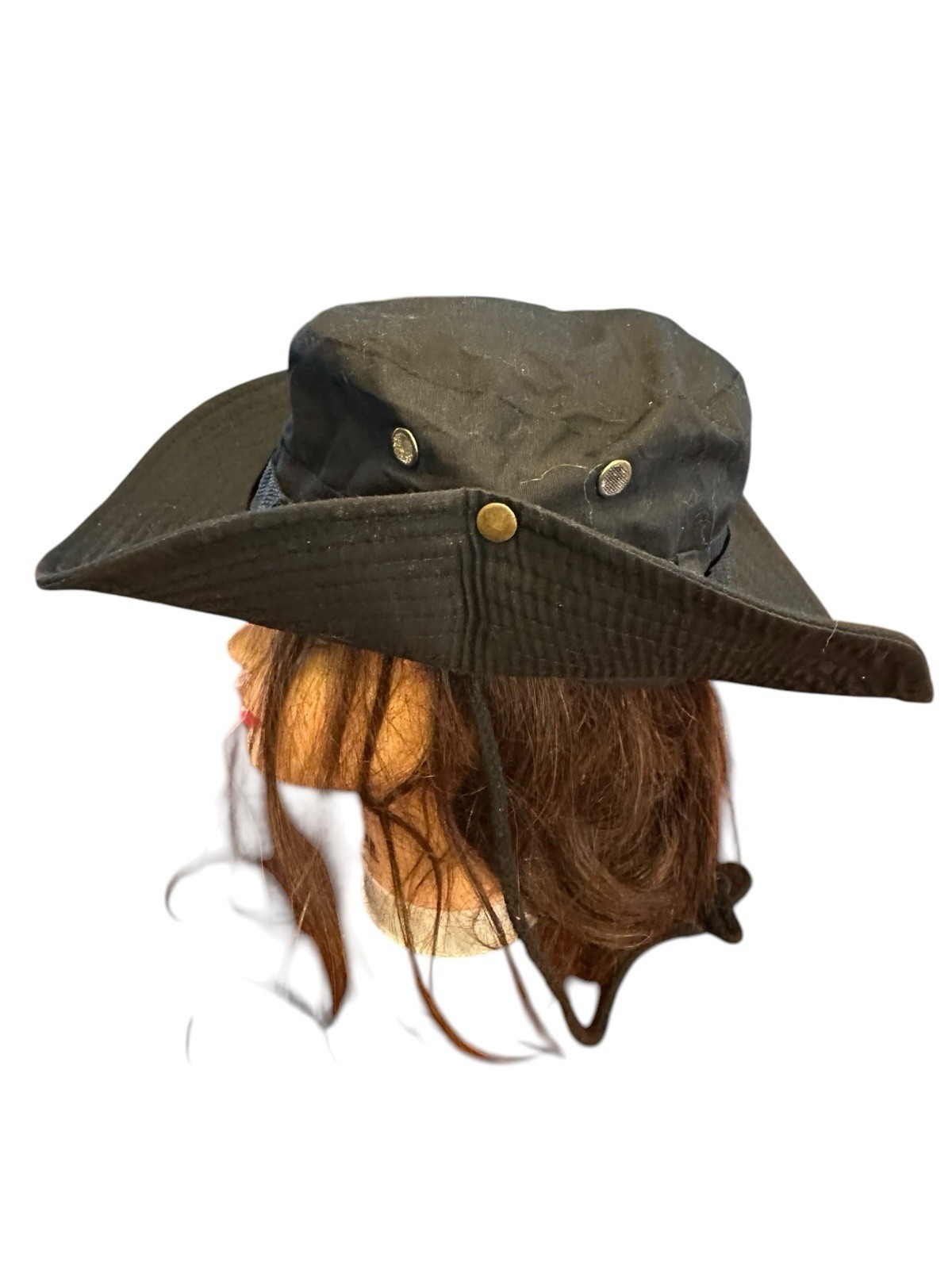 Wide Brim Convertible Bucket Sun Hat Gardening Side Snaps Ranger Safari Black L