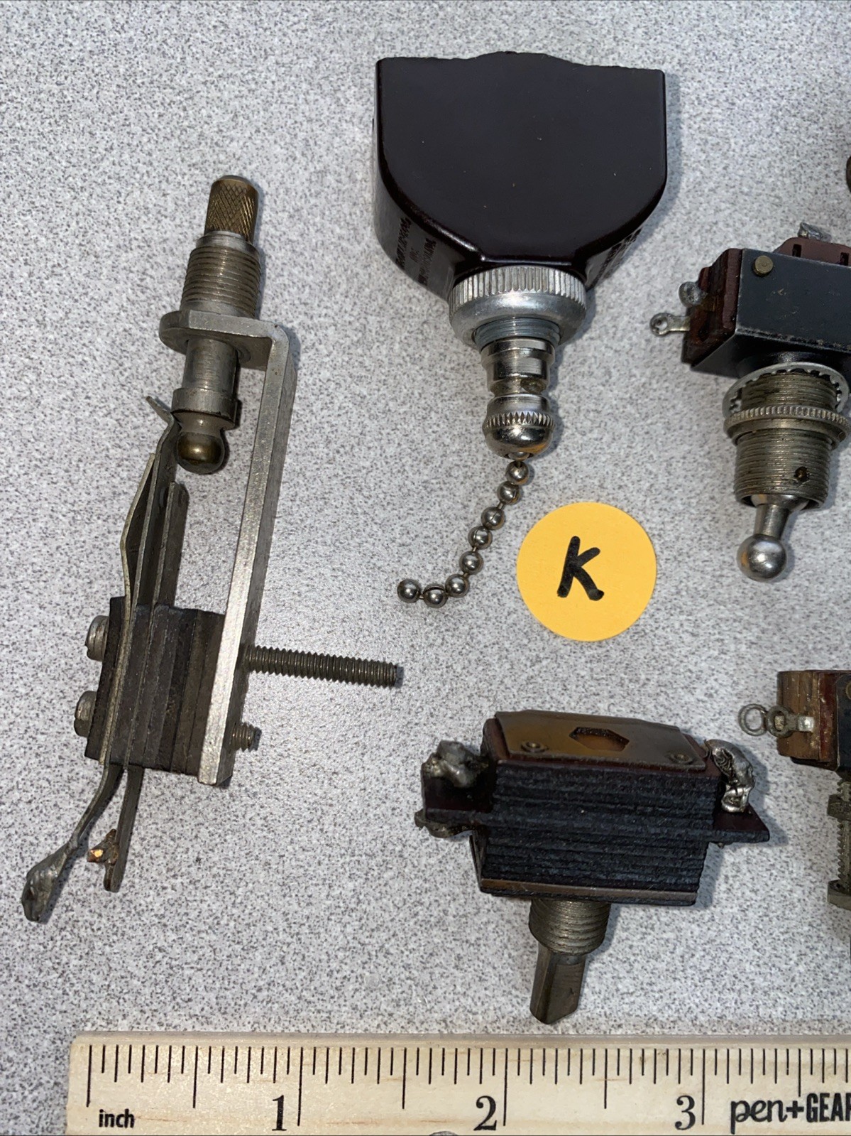 6 MISC VTG Switches Toggle, push button, pull chain, twist /push-pull on/off