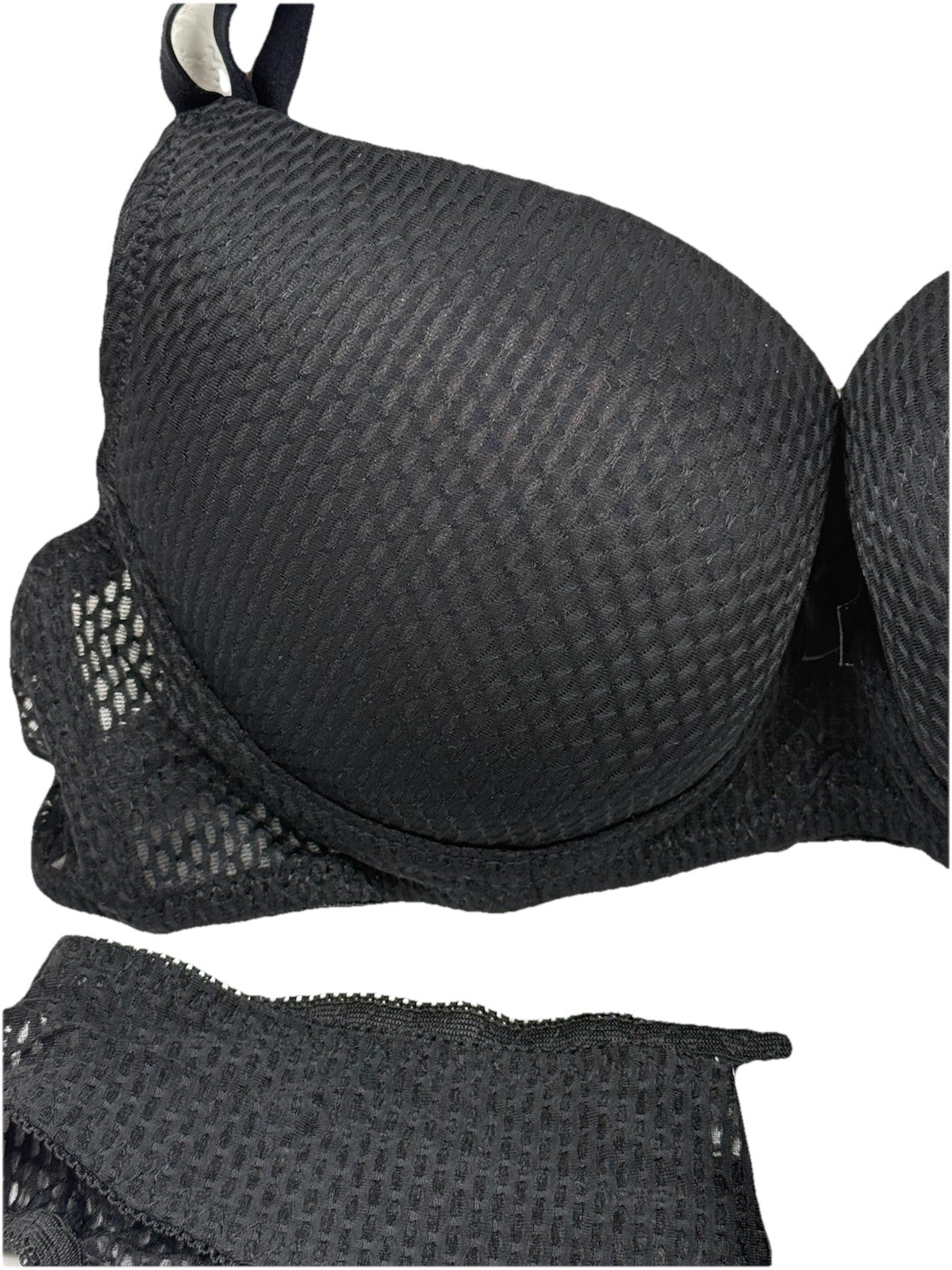 Bra And Panty Set By DY Black Soft Material Padded Bra Sleek And Sexy Sz 34B