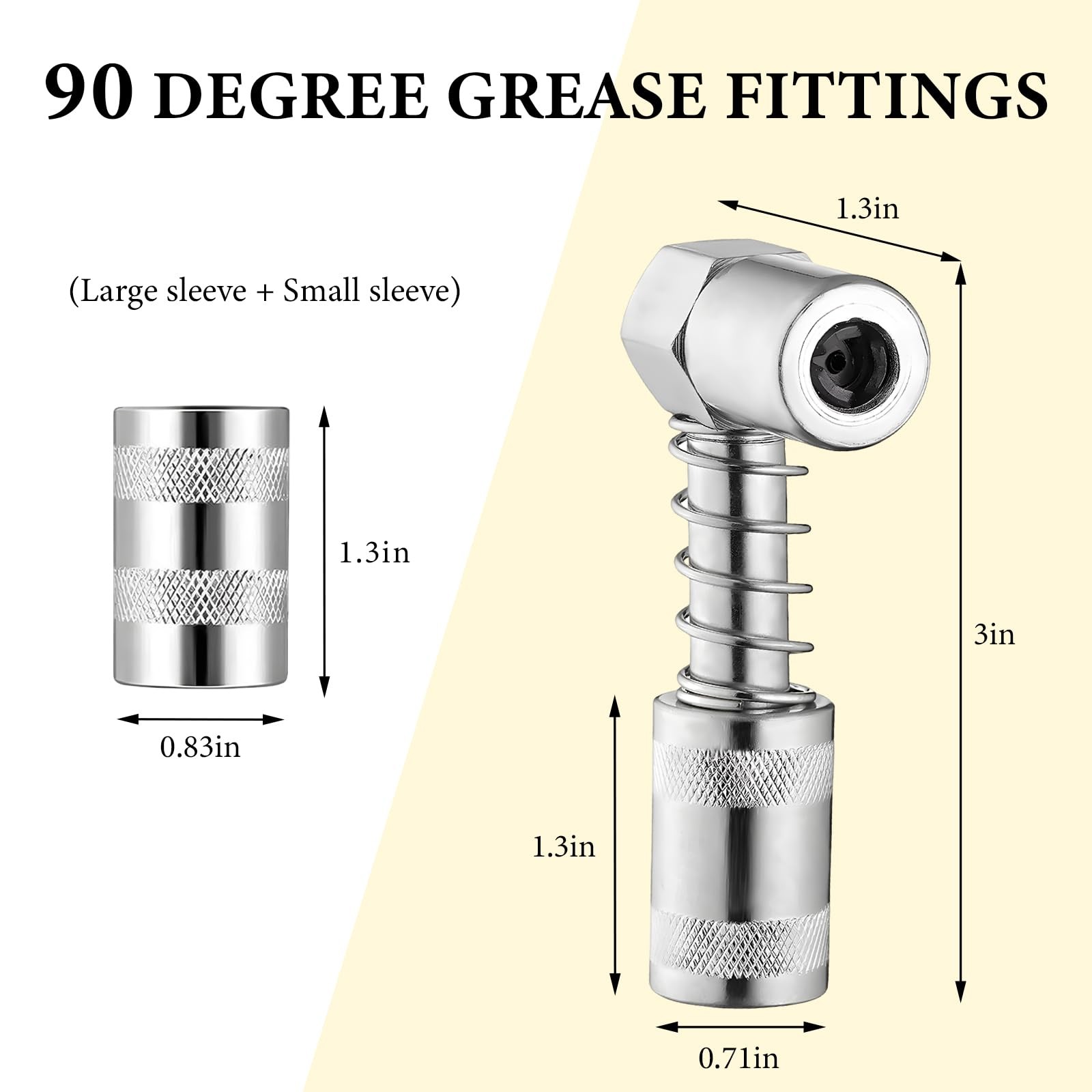 BWBWND 90 Degree Grease Coupler Adapter, Non Slip Grease Fitting Coupler with...