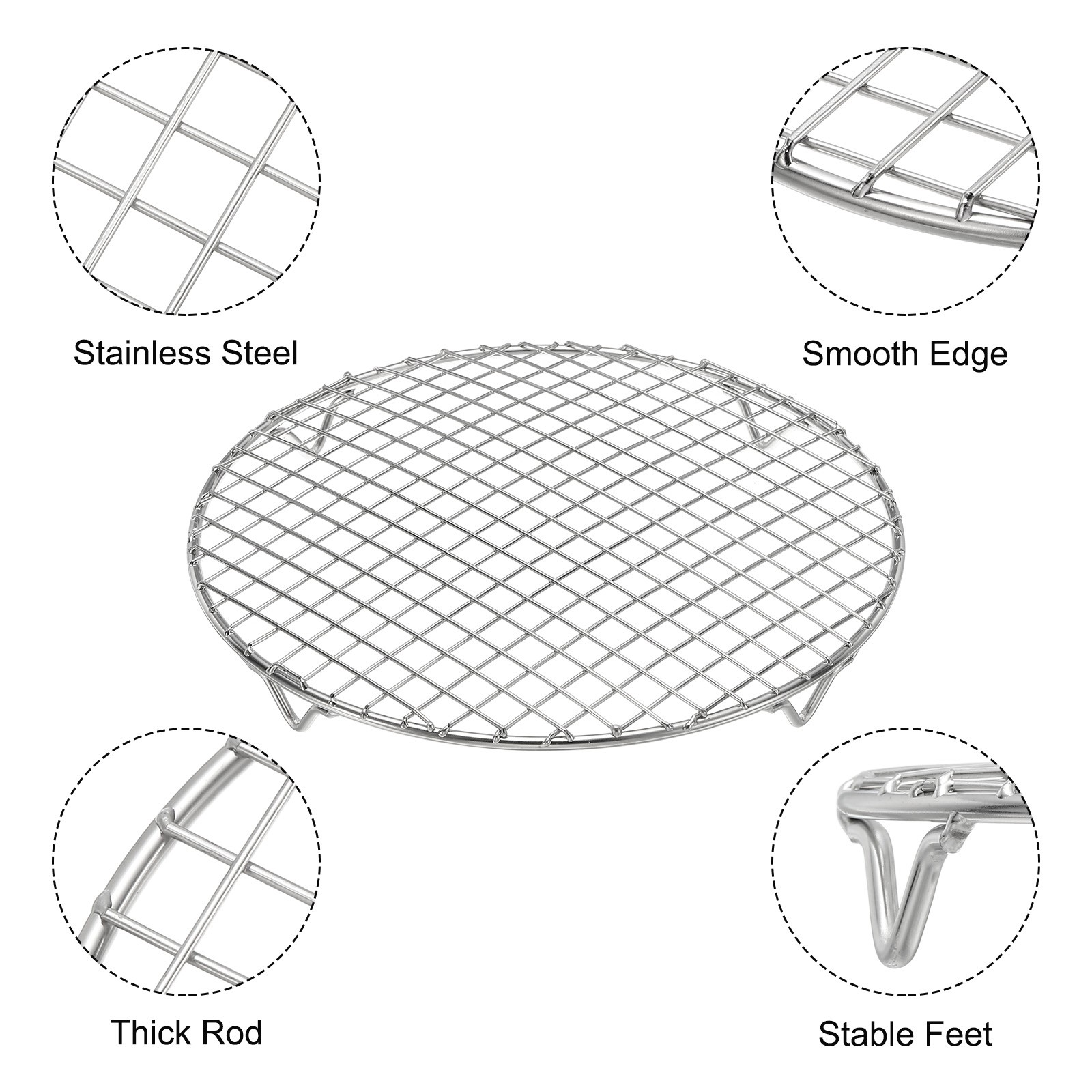 Round Cooking Rack 11 Inch Dia for Cooking Silver