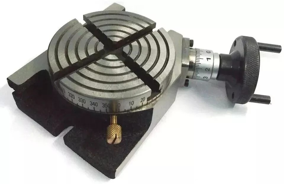 4" 100MM Rotary Table Horizontal Vertical 4 Slots for Milling Machine Regular