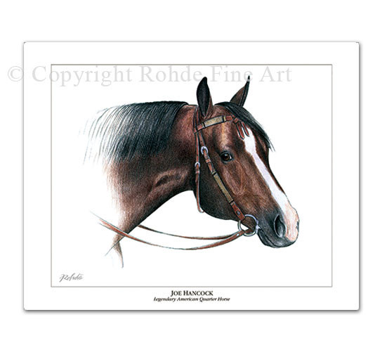 JOE HANCOCK famous AMERICAN QUARTER HORSE ART PRINT painting western rodeo