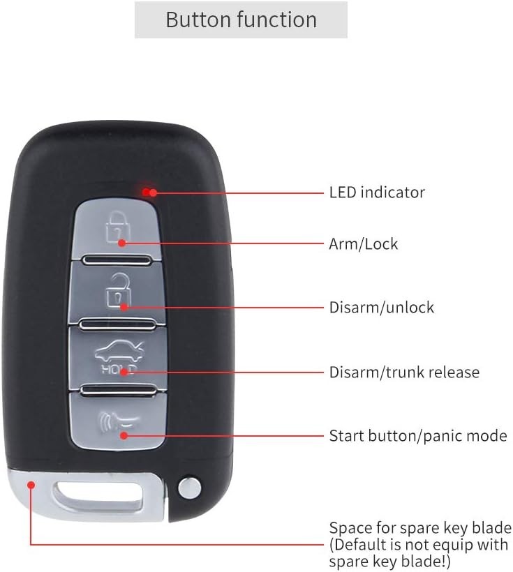 Push Button Start & Passive Keyless Entry Alarm System - Smart Car Protection