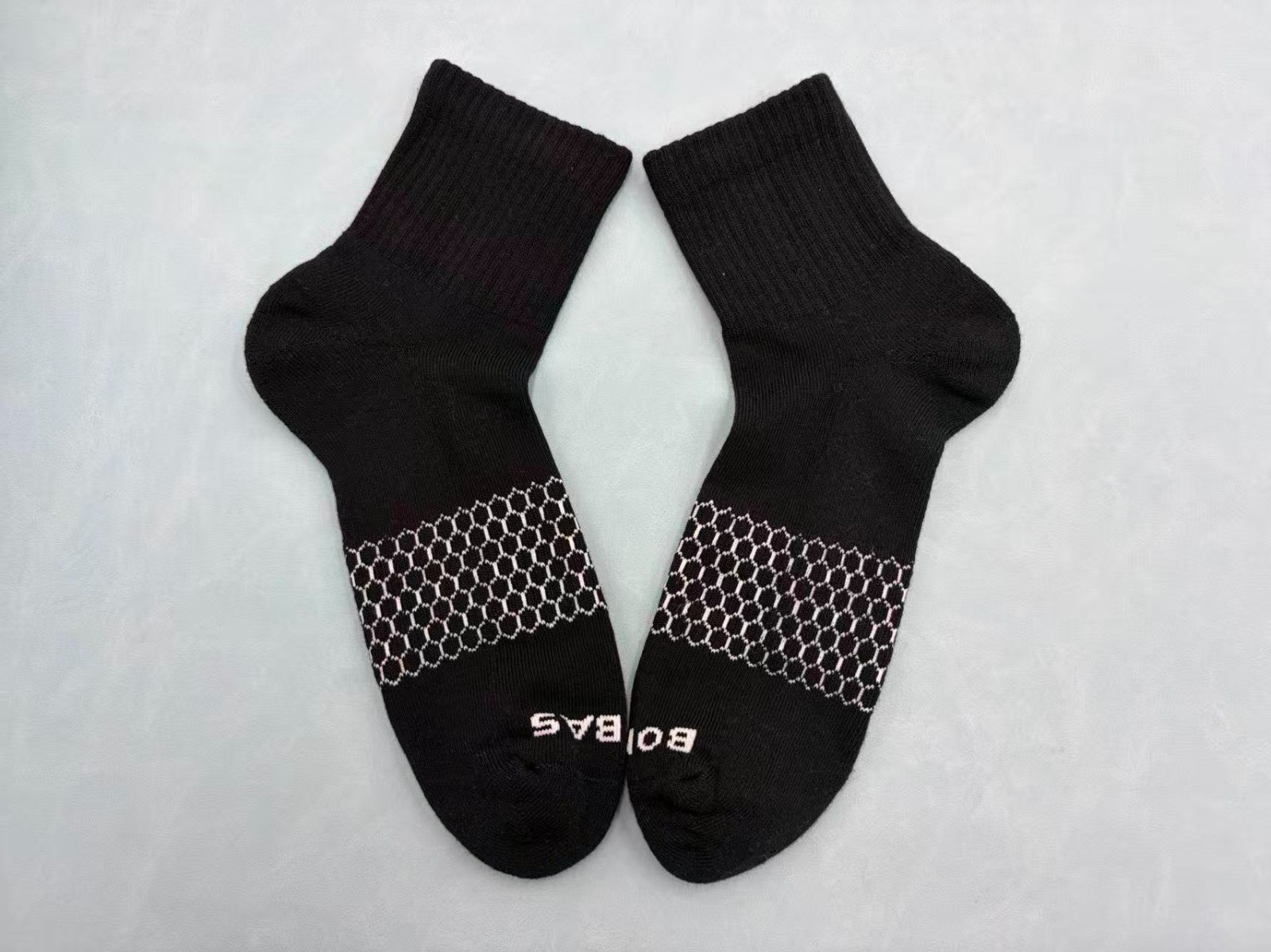 3 Pairs Bombas Men's Solid Quarter socks Size XL black