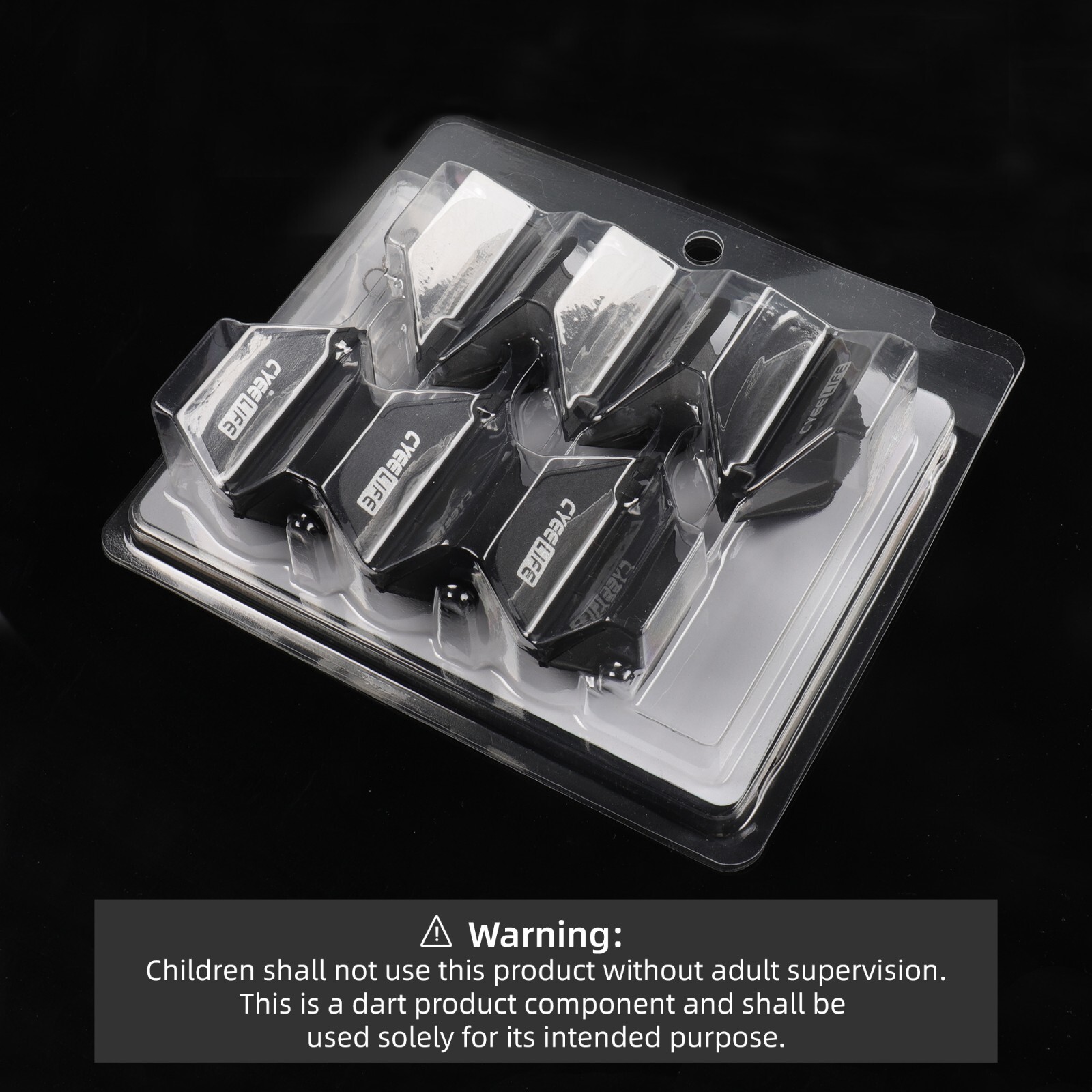 CyeeLife-6 PCS Black Plastic Molded Dart Flights+12 PCS Spring O-rings