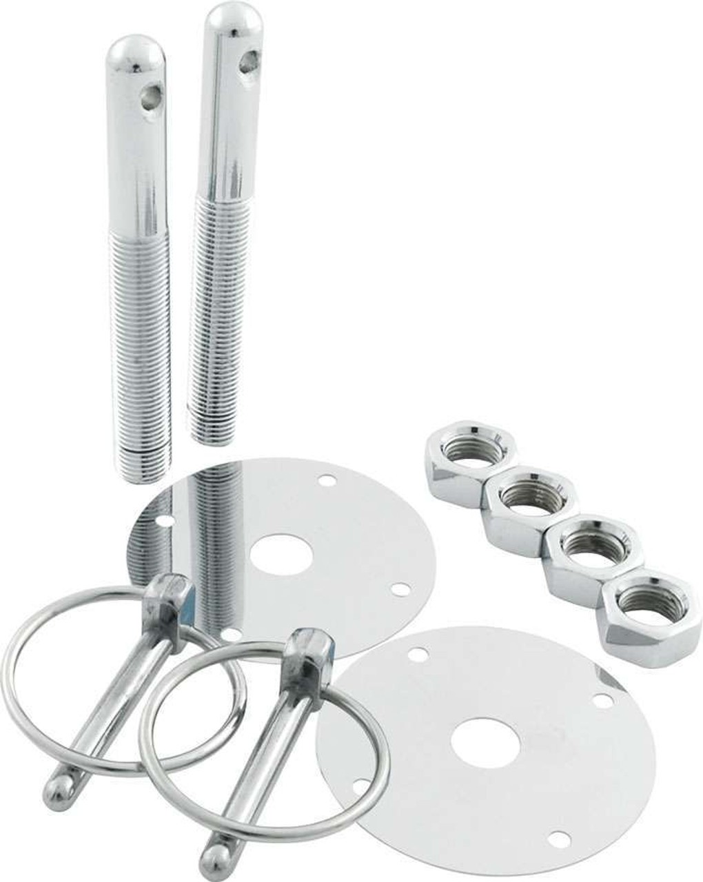 Allstar Performance ALL18513 Steel Hood Pin Kit with 1/4 in. Flip-Over Clips