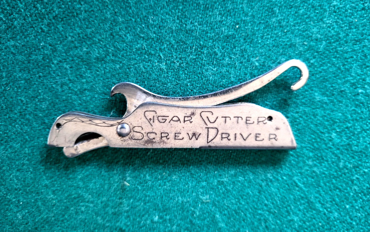 c1900 Multi Pocket Tool, Cigar Cutter, Bottle Opener, Screwdriver, Button Hook