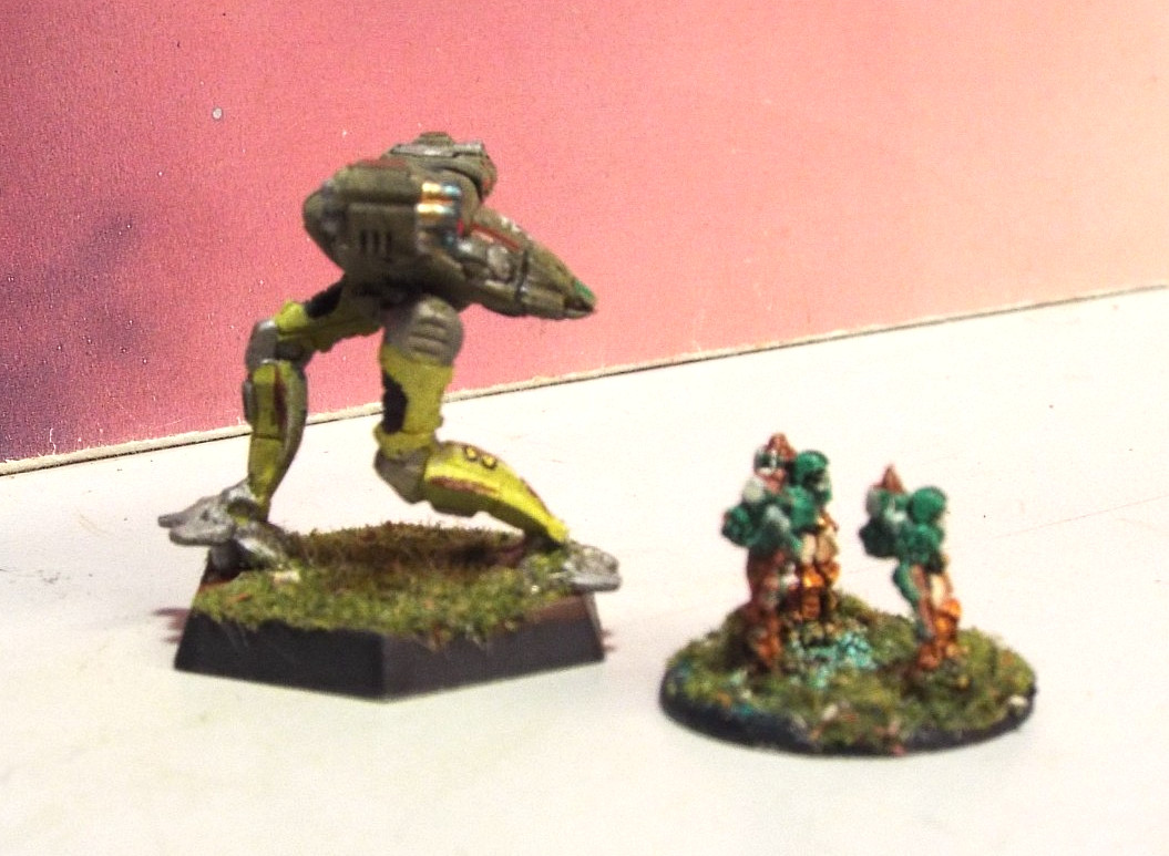 BATTLETECH FIRE FALCON MECH w/ ELEMENTALS [CAPELLAN DEATH COMMANDOS] (CATALYST)