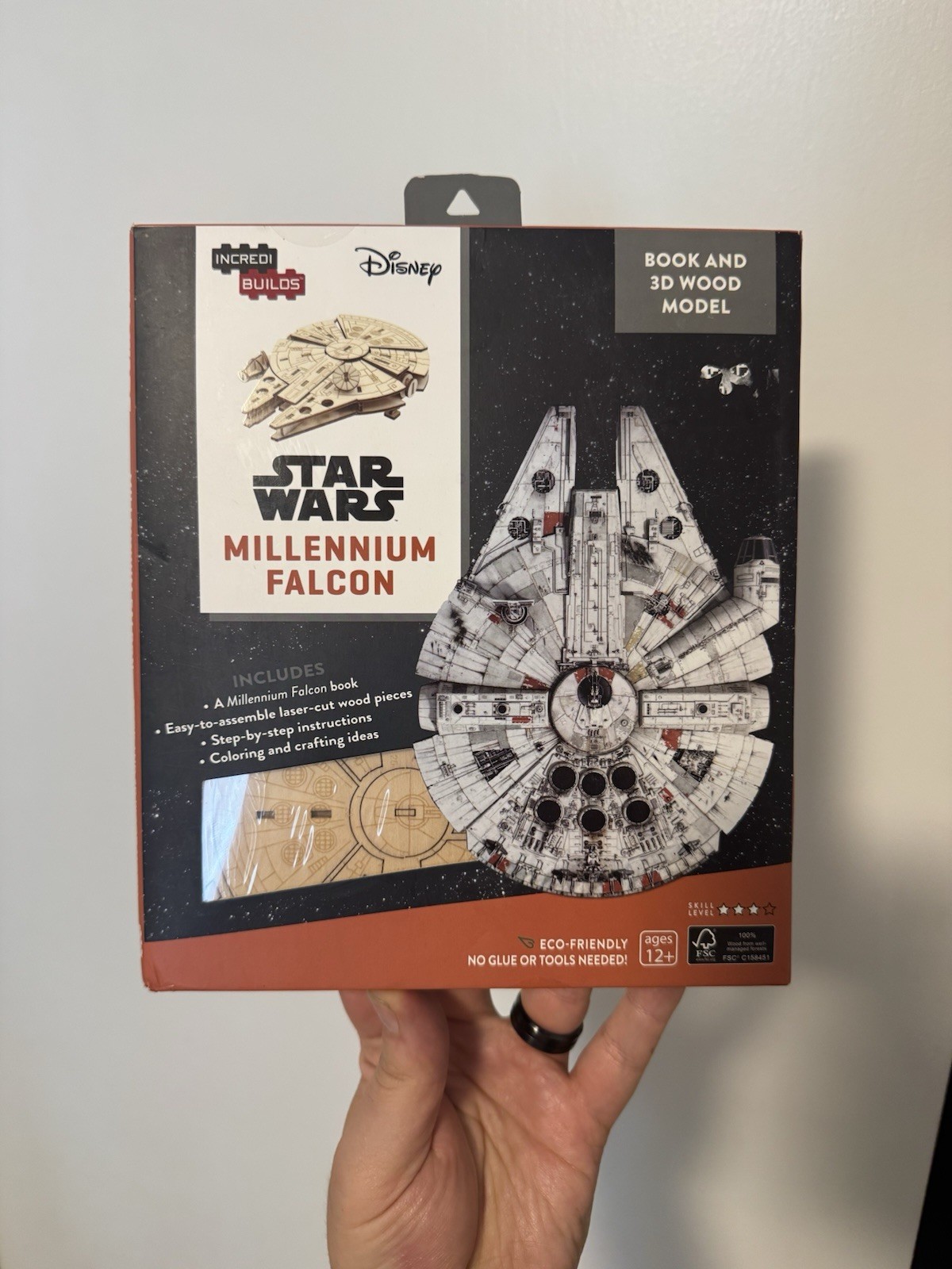 Incredi Builds Star Wars Millennium Falcon 3D Wood Model Book Ages 12+