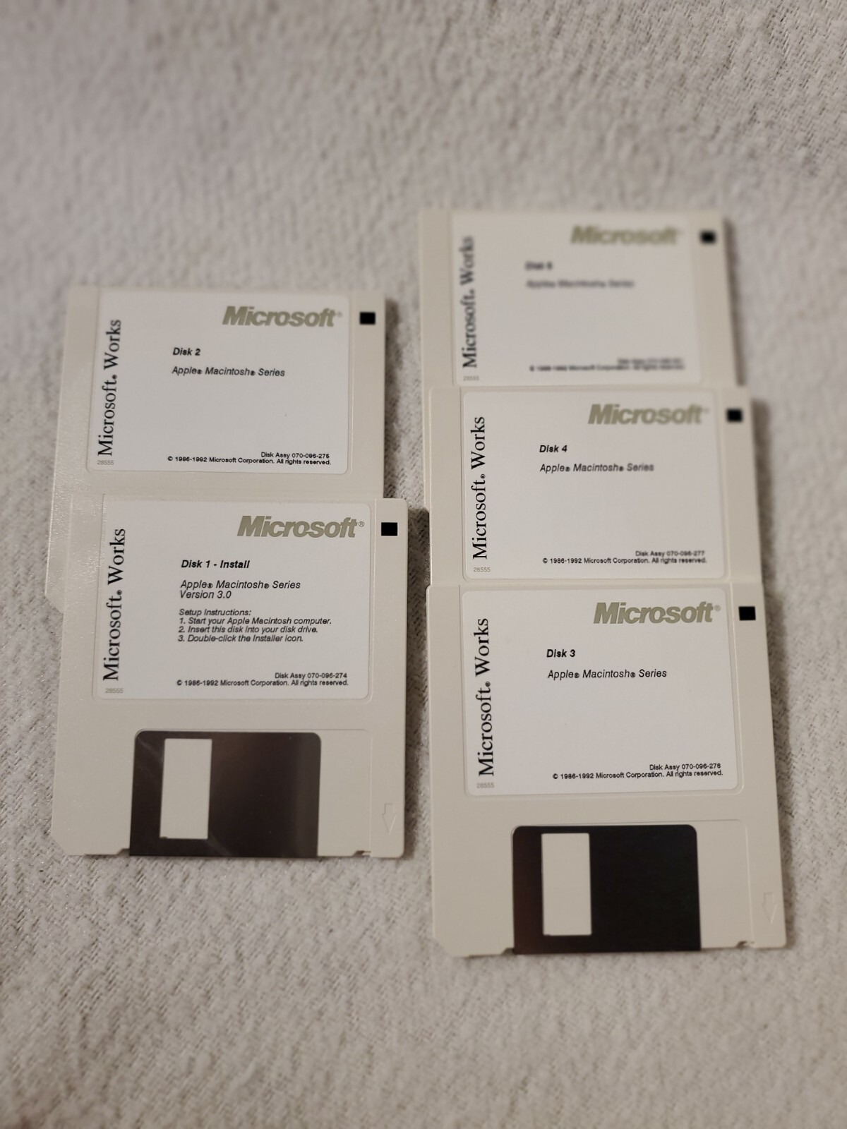 Vtg 1992 Microsoft Works 3.0 Macintosh Computer Software 3.5" Floppy Diskettes