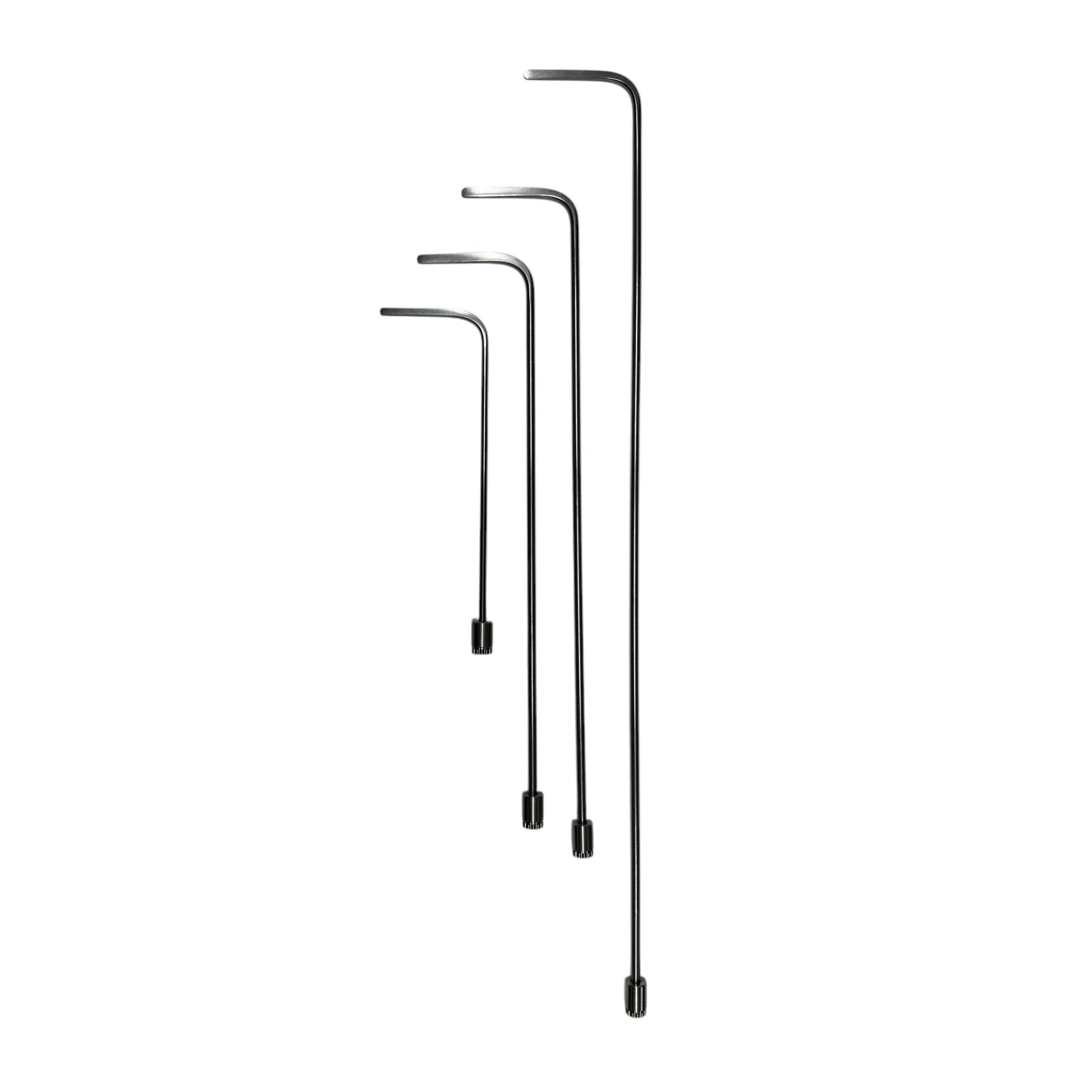 4-Piece 360° Rotatable Single Bend Round Tip PDR İnox (Handle Not Included)