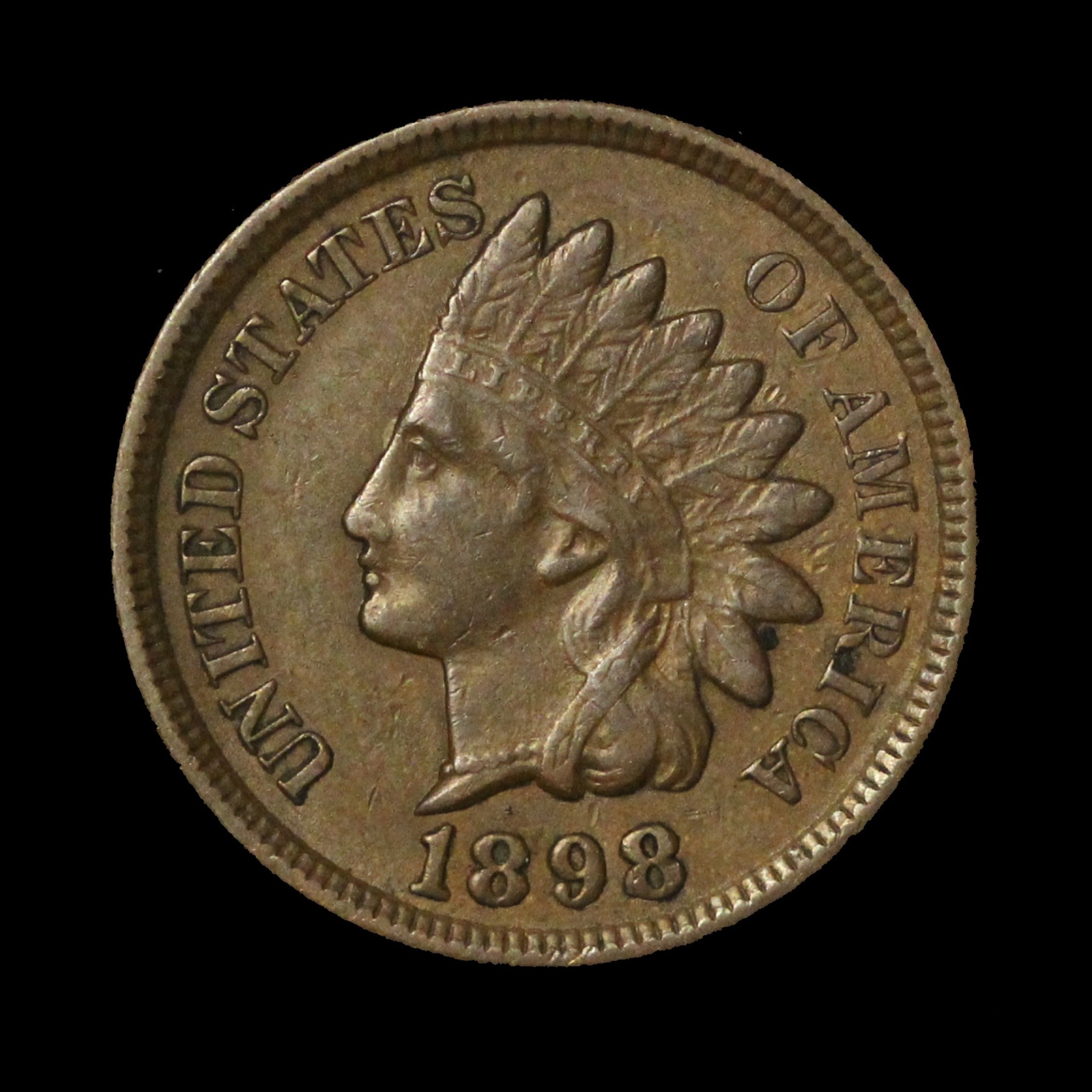 1898 1c Indian Head Cent - Free Shipping USA