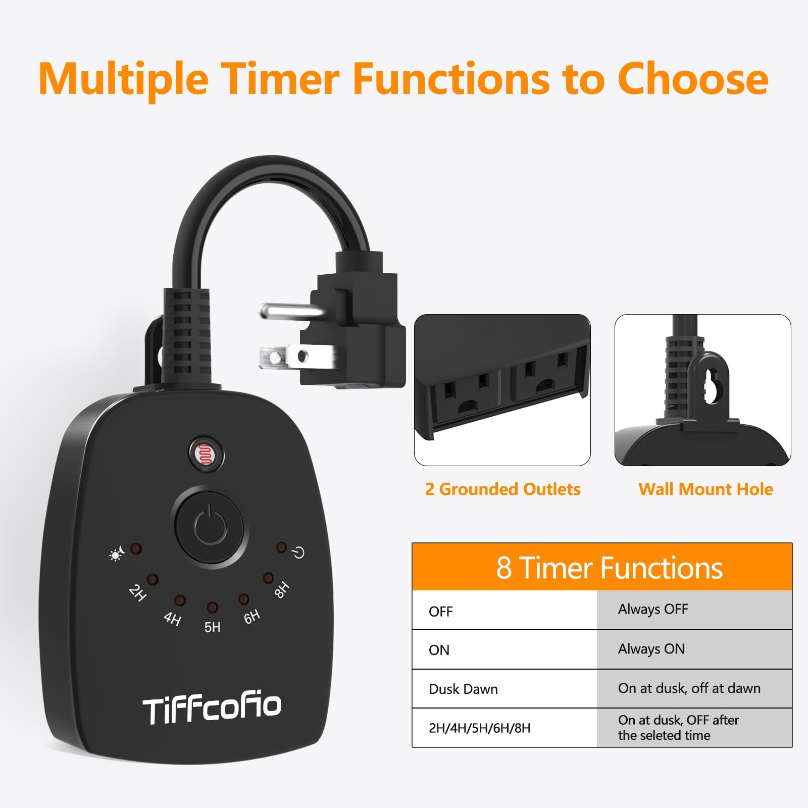 Outdoor Light Timer Waterproof Remote Control Dusk To Dawn Light Sensor Timer 10