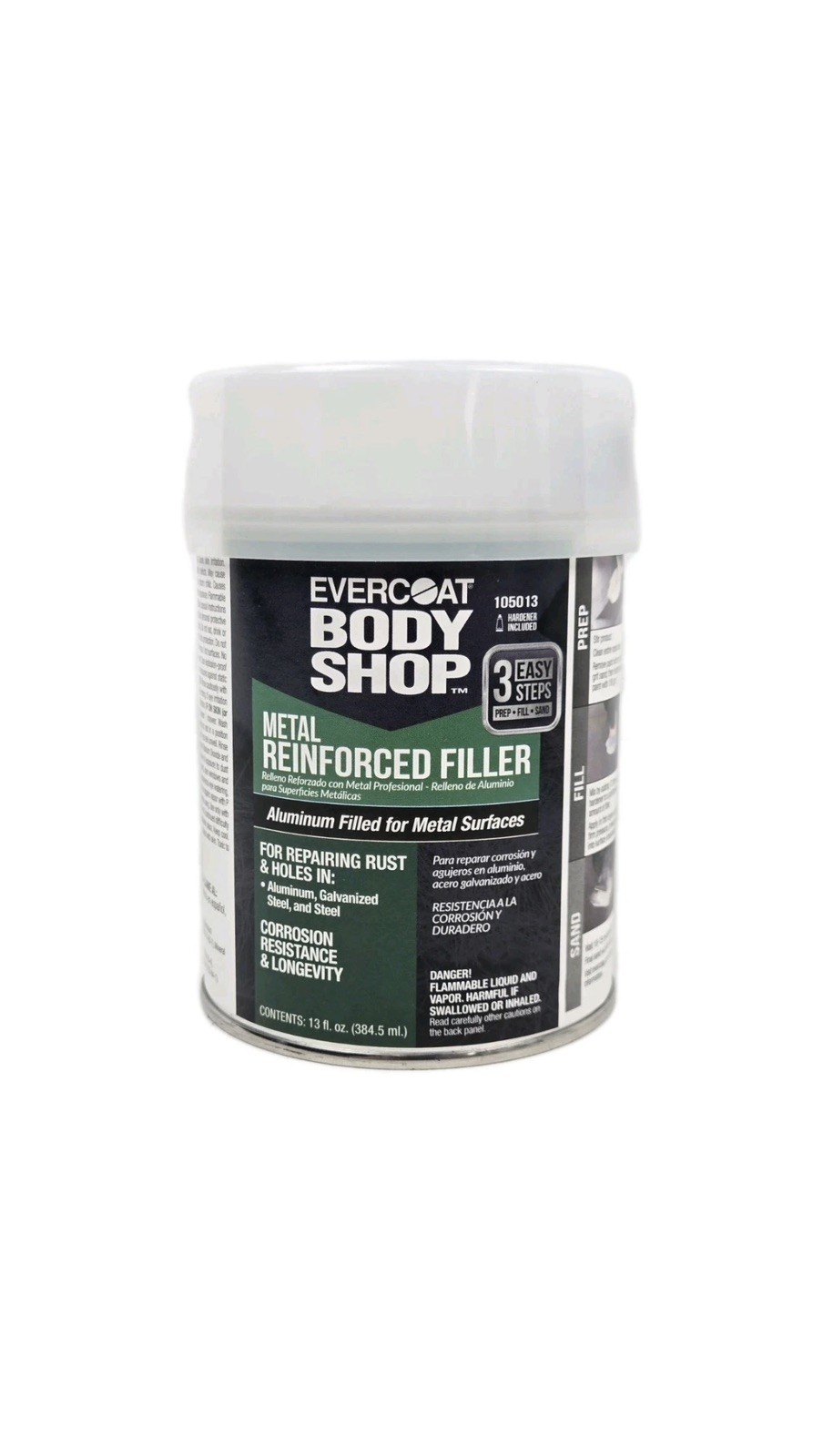 Evercoat Body Shop 105013 Metal Reinforced Filler for Repairing 13 Fl Oz. New