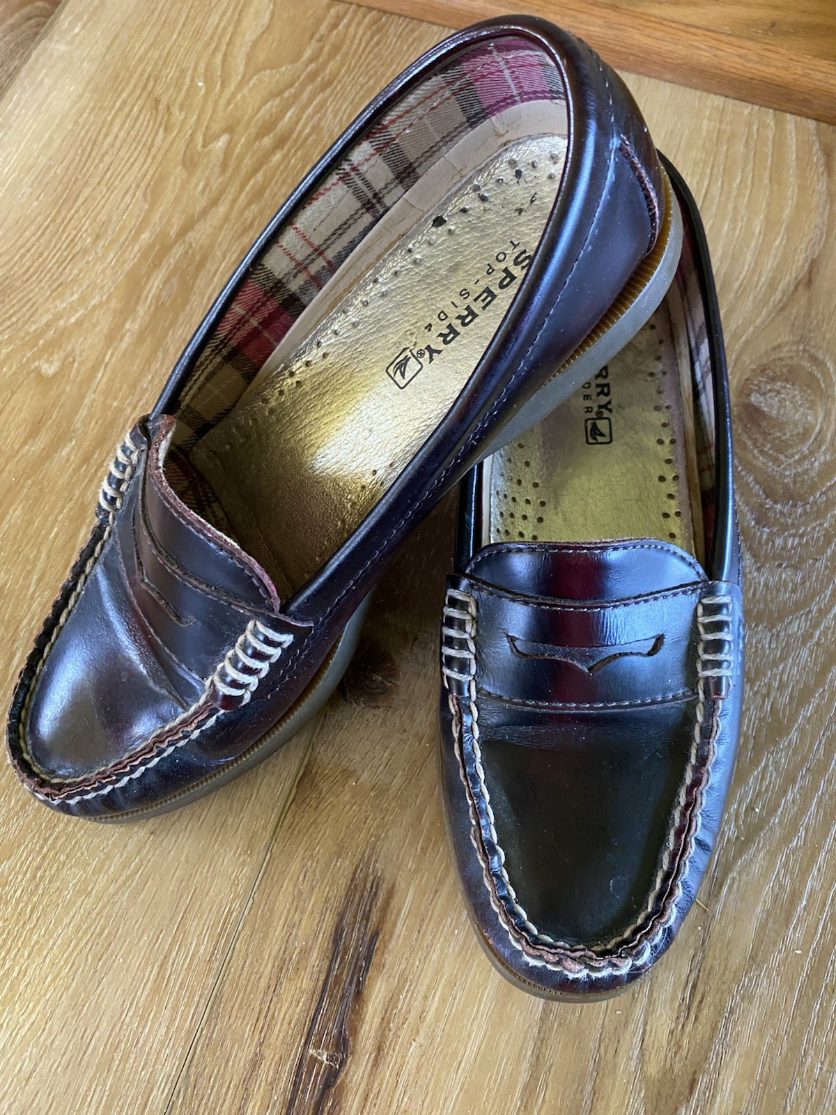 Sperry Top Sider Hayden Penny Loafer whip stitch Flats Shoes Leather slip on 7M