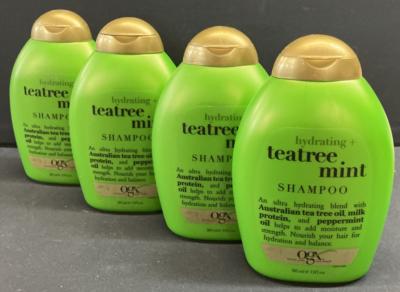 4 Pack OGX Organic Hydrating Tea Tree Mint SHAMPOO 13 fl. oz (each)