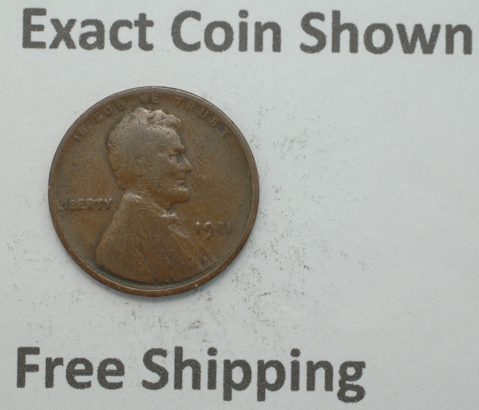 1911 P Lincoln Wheat copper cent no mint mark Philadelphia coin Free Shipping