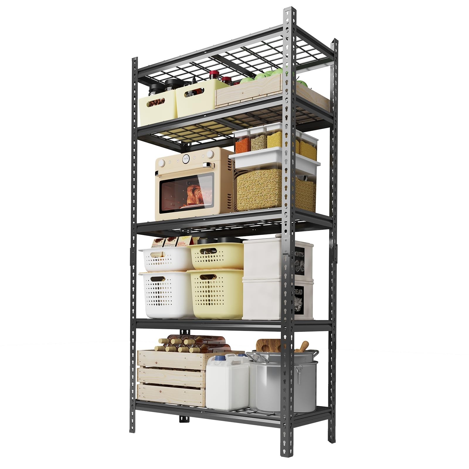 Garage Shelving 2200 LBS Storage Shelves Adjustable Metal Shelving 5 Tier
