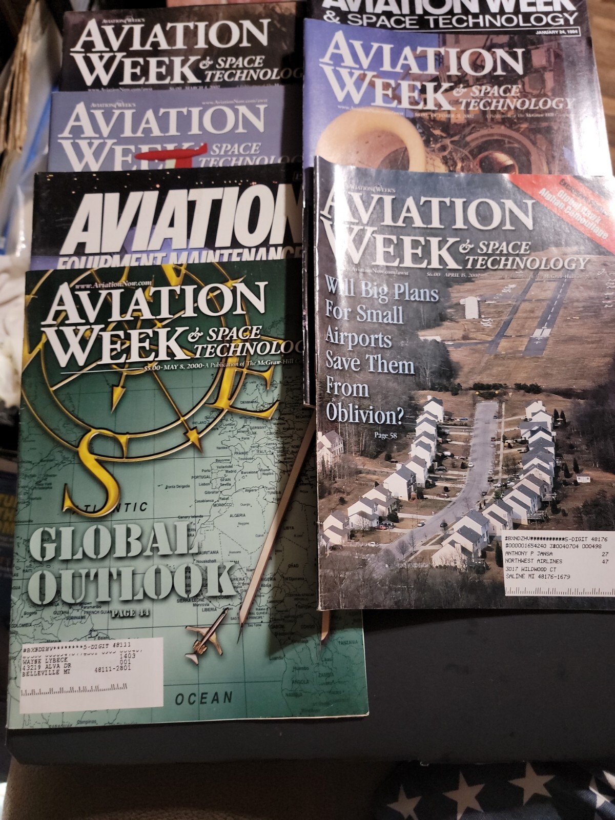 AVIATION WEEK & SPACE TECHNOLOGY LOT OF 7 AVIATION LITERATURE