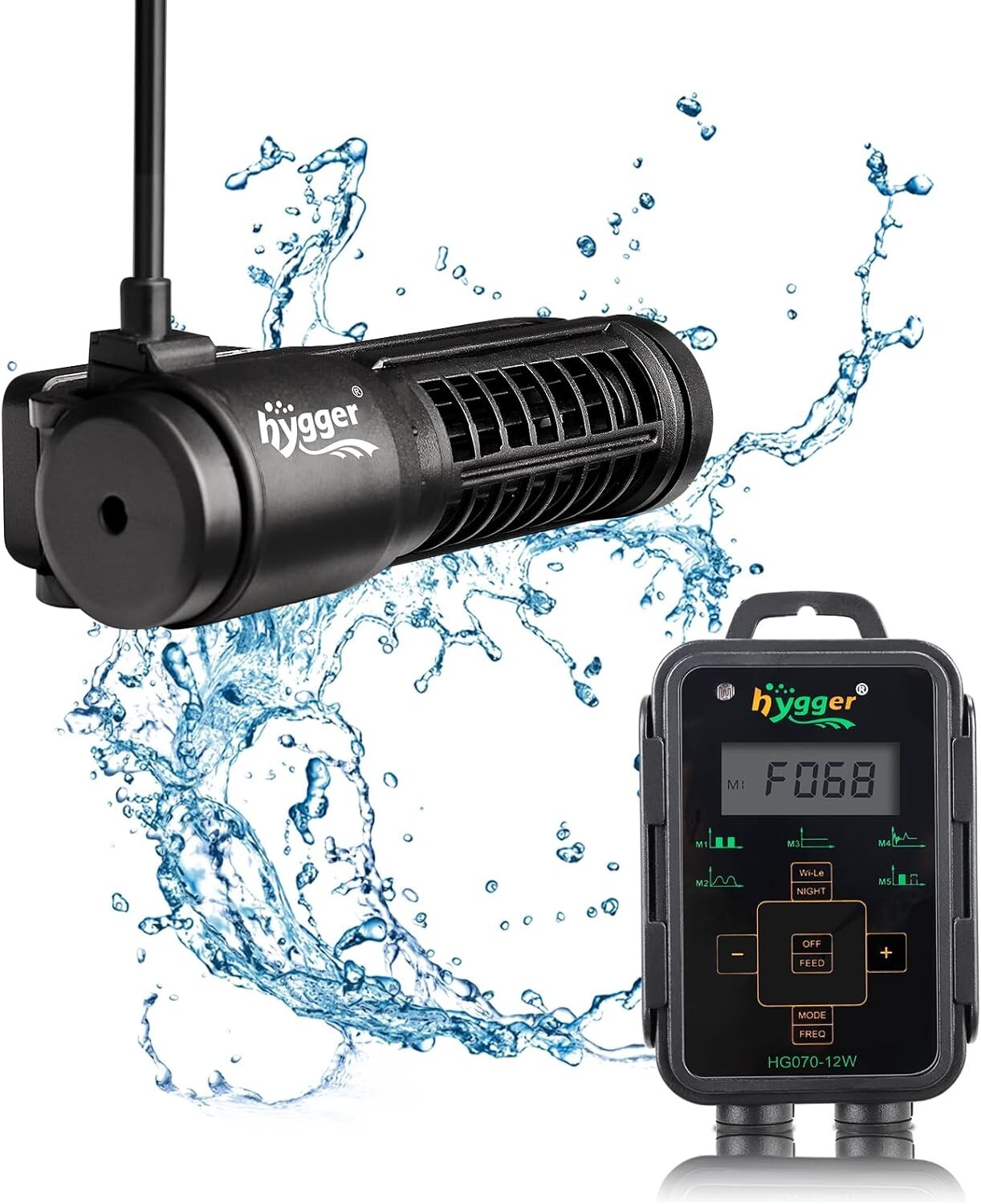 hygger Aquarium Circulation Pump Wave Maker Power Head w/ magnetic mount Suction