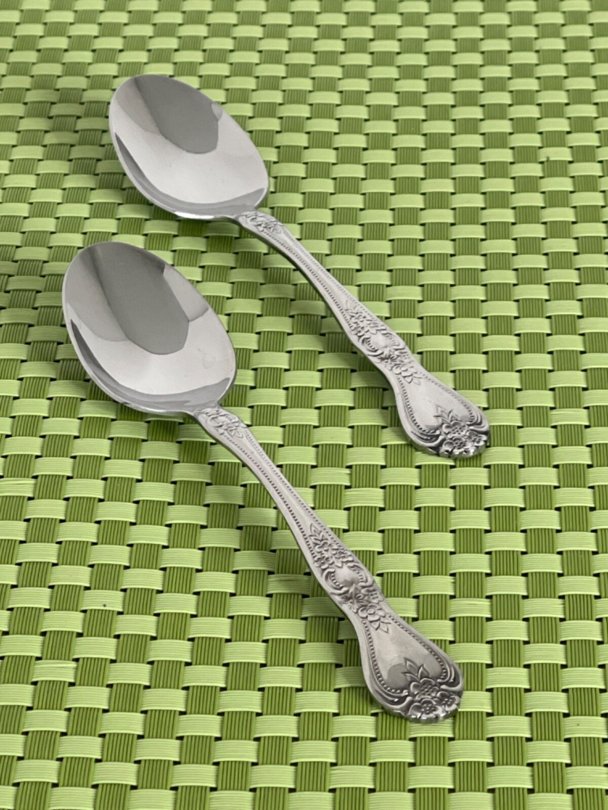 Stanley Roberts PRECIOUS ROSE Stainless 2 Teaspoons Rogers Co Flatware B153WU