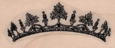 Crown by Cat Kerr 1 x 2" Rubber Stamp, Mixed Media Stamp