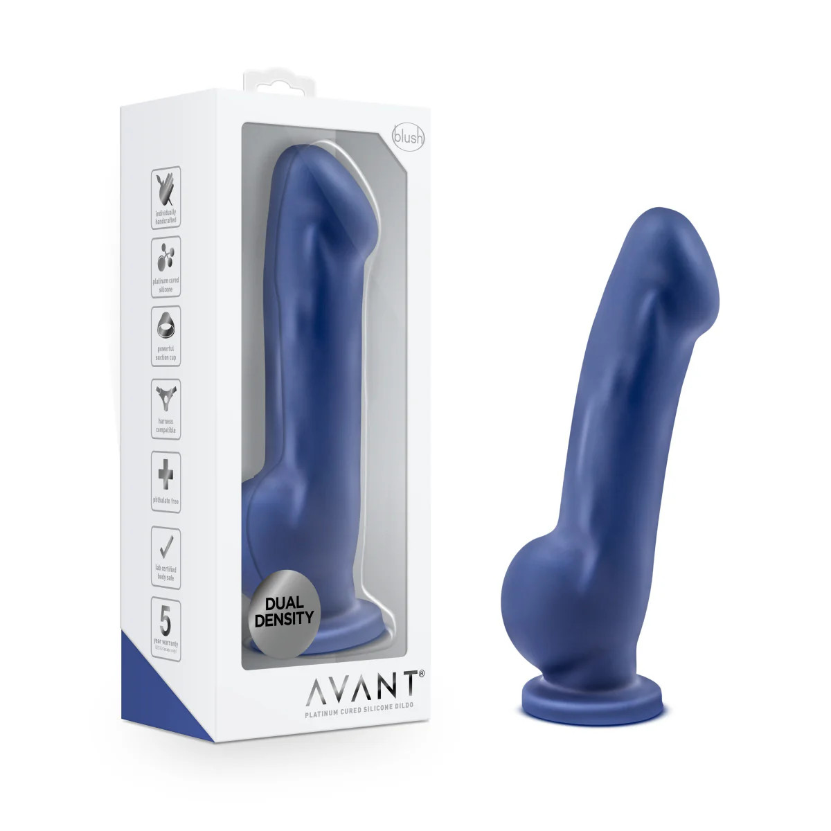Blush Avant 7''Sensa Feel Ultra Soft Dual Density Purio Platinum Silicone Dildo