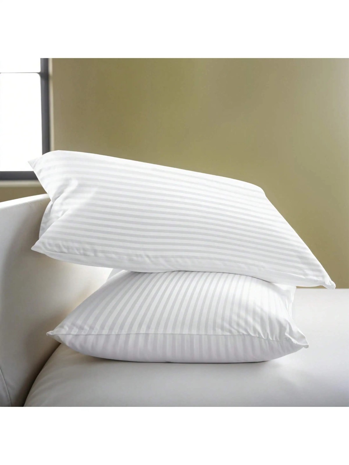 2 Pack Quilted Bed Pillows White Down Feather Standard King Size Pillow