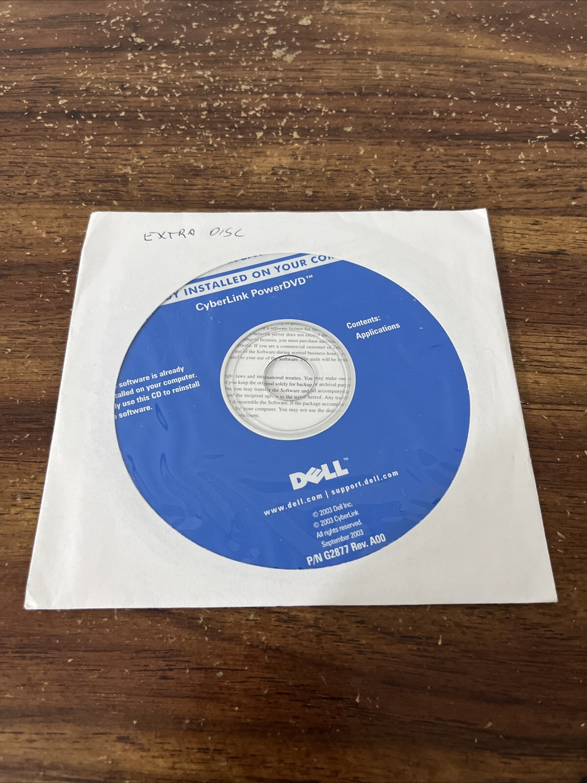 Dell Application CD Reinstalling Cyberlink PowerDVD  Software 2003 NEW SEALED