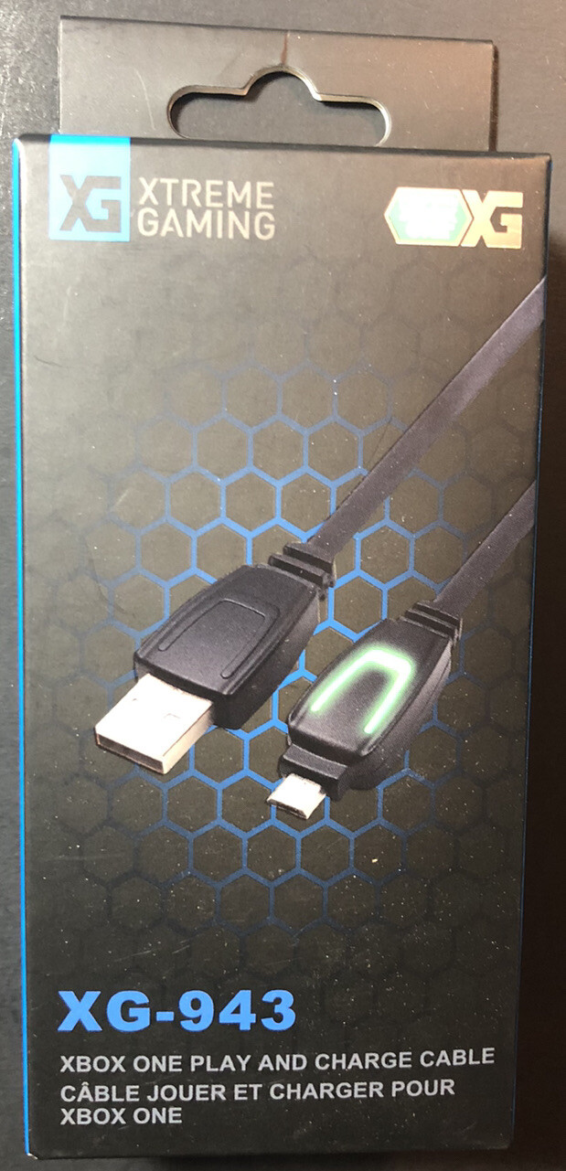 Xtreme Gaming LED 10ft Charge Cable for XBOX ONE Controller NEW