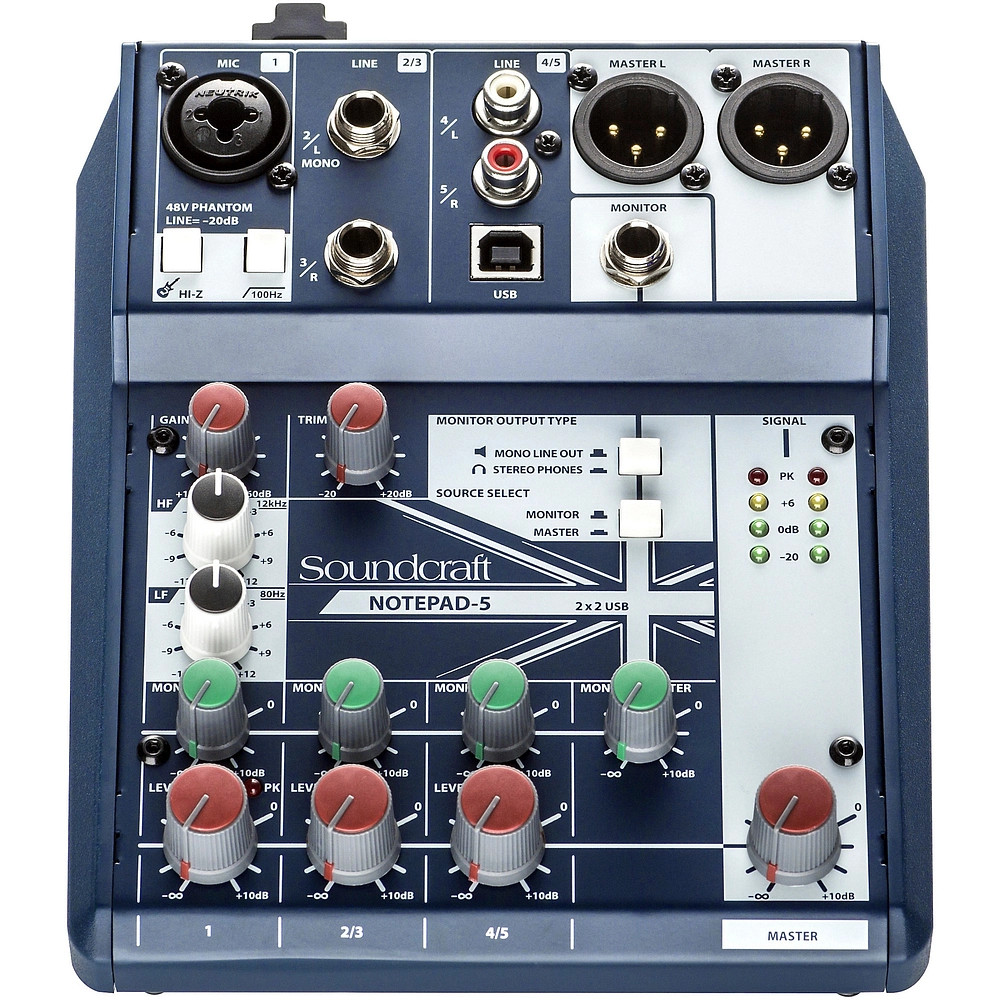 Soundcraft Notepad5 SmallFormat Analog Mixing Console With USB IO