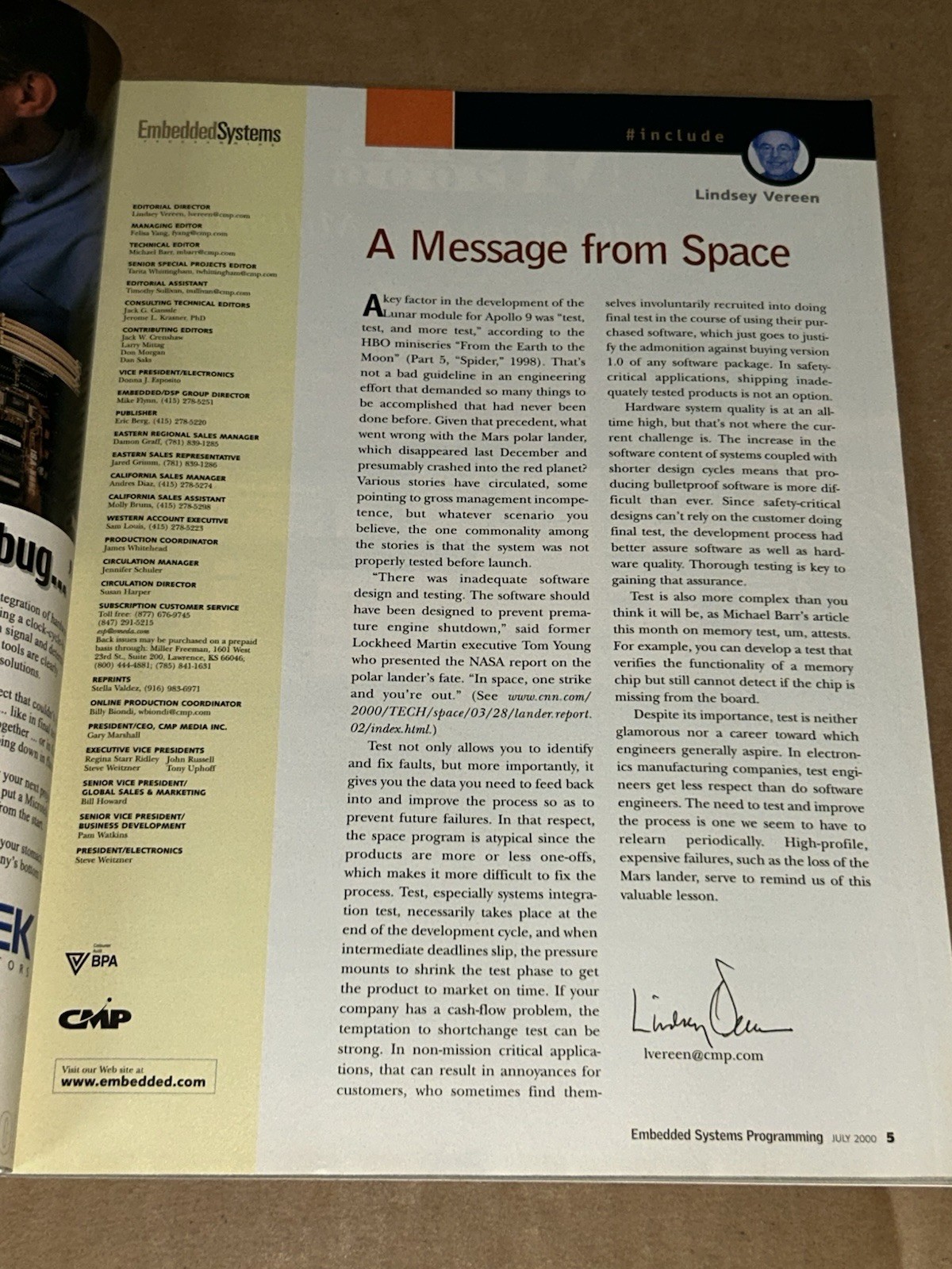 July 2000 Embedded Systems Programming Magazine Volume 13 Issue 7 W/ Renew Cover