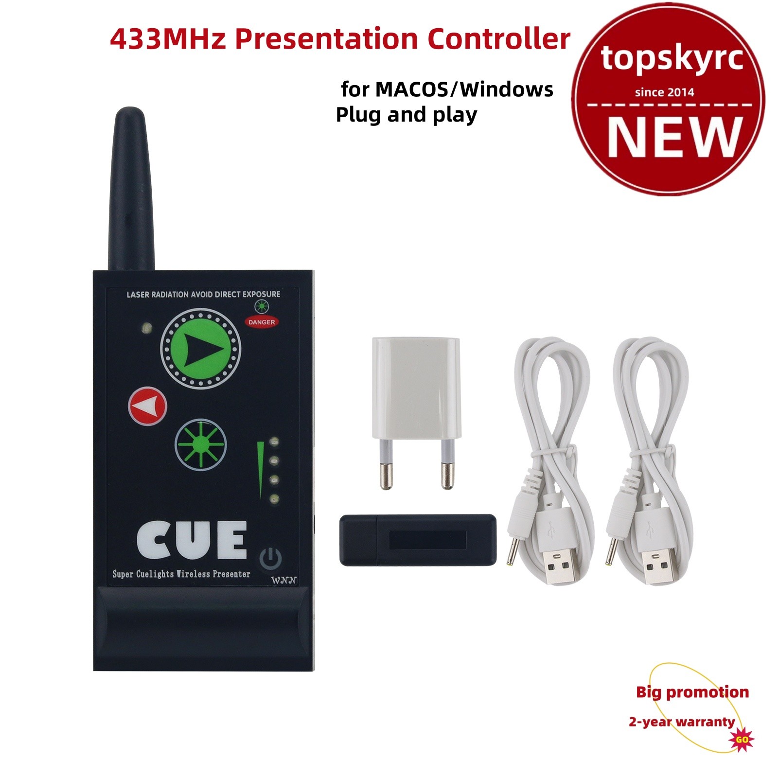 Super Cuelights Mini-u 433MHz Presentation Controller PPT Page Remote f/MACOS/PC