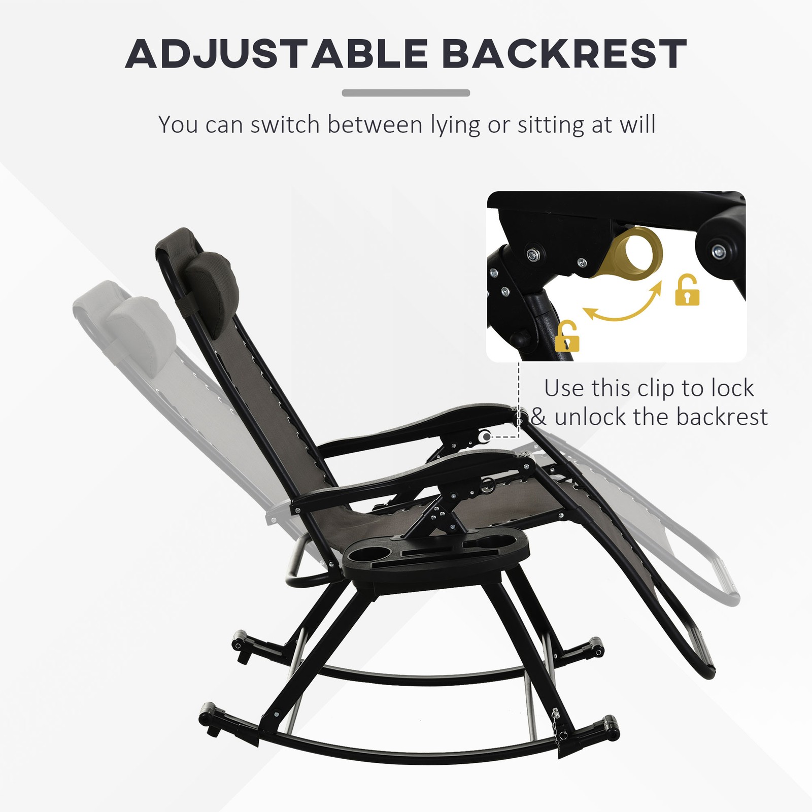 Reclining Lounge Zero Gravity Weightless Feel Double Bungee Support System