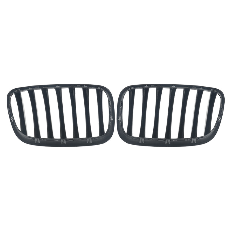 Pair Front Gloss Black Kidney Grille Grill For BMW X5 E70 X5M X6 E71 E72 2007-13
