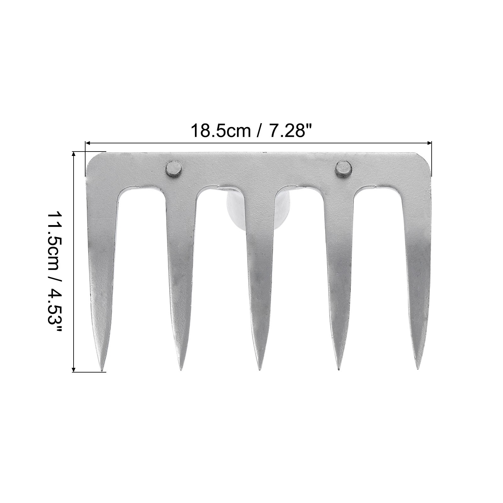 5 Teeth Garden Rake Head Silver Tone without Handle