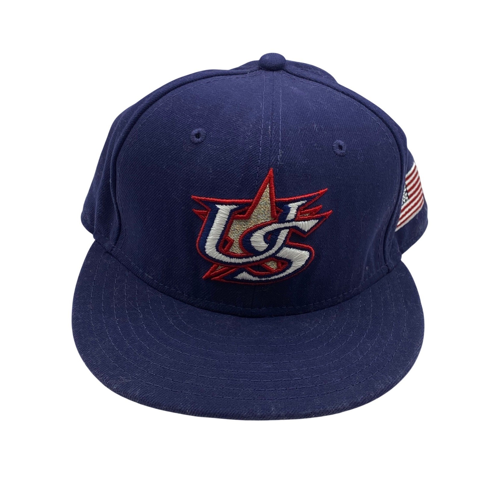 New Era 59FIFTY World Baseball Classic Cap Navy Blue Size 7 1/4 USA US Flag New