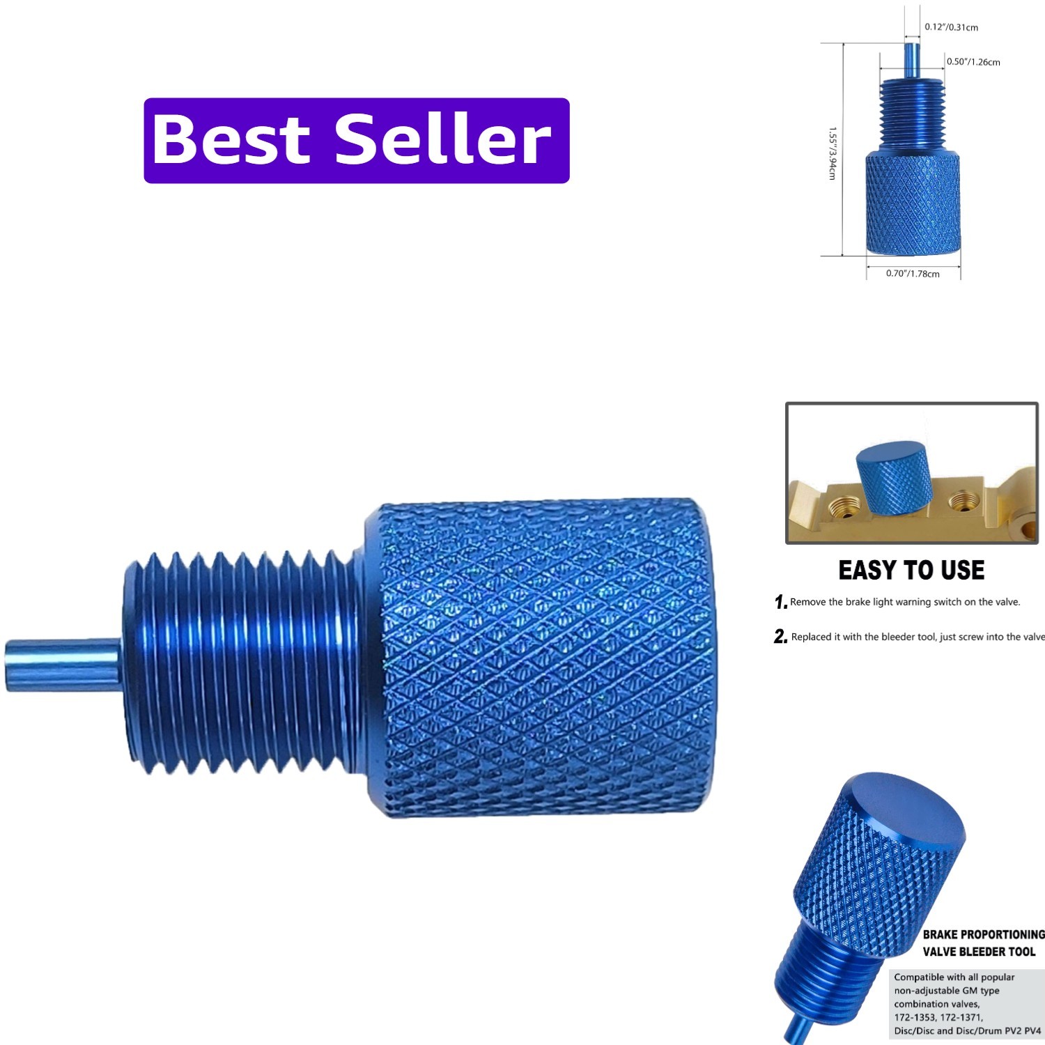 Aluminum Brake Bleeder Tool for GM Combination Valves, Lightweight & Efficient