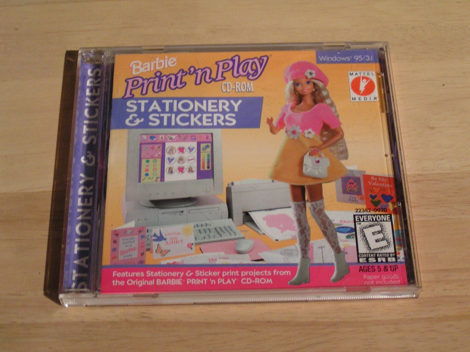 Barbie Print and Play Stationary and Stickers CD Rom Vintage NEW Windows PC Ed
