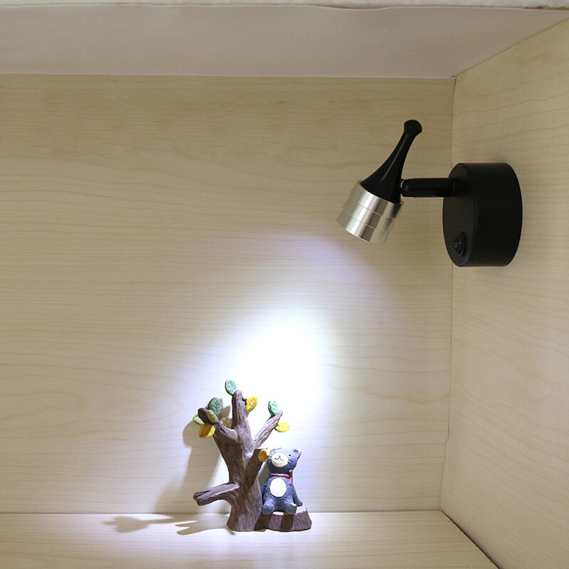 3W LED Portable Light Battery-Powered Lamp Button Picture Spotlight Wine Cabinet