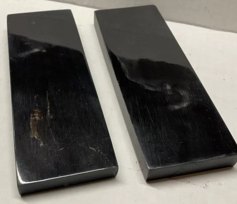 2 XXL Real Buffalo Horn Knife Scales 6.5x2.25x1/2 Luger Handles Optical Frames