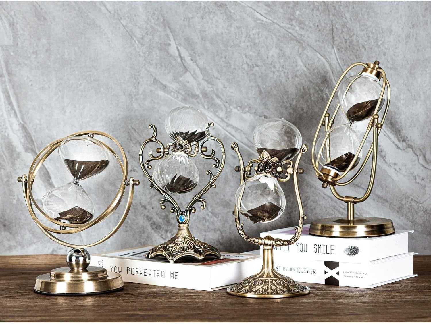Large Hourglass Timer 60 Minute Sand Clock,Rotating Embossed Sand Timer Vintage