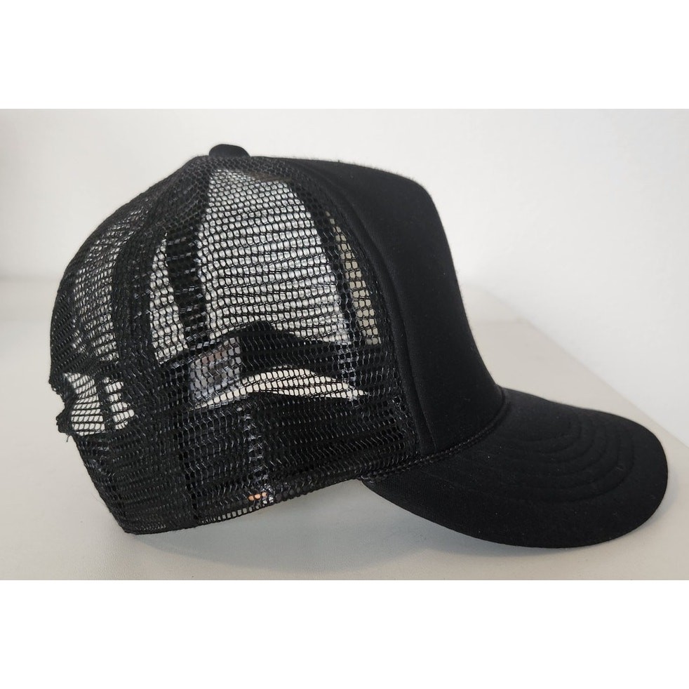 Cobra Youth Black Baseball Cap Hat Has Braid Across the Front Adj Snap Back