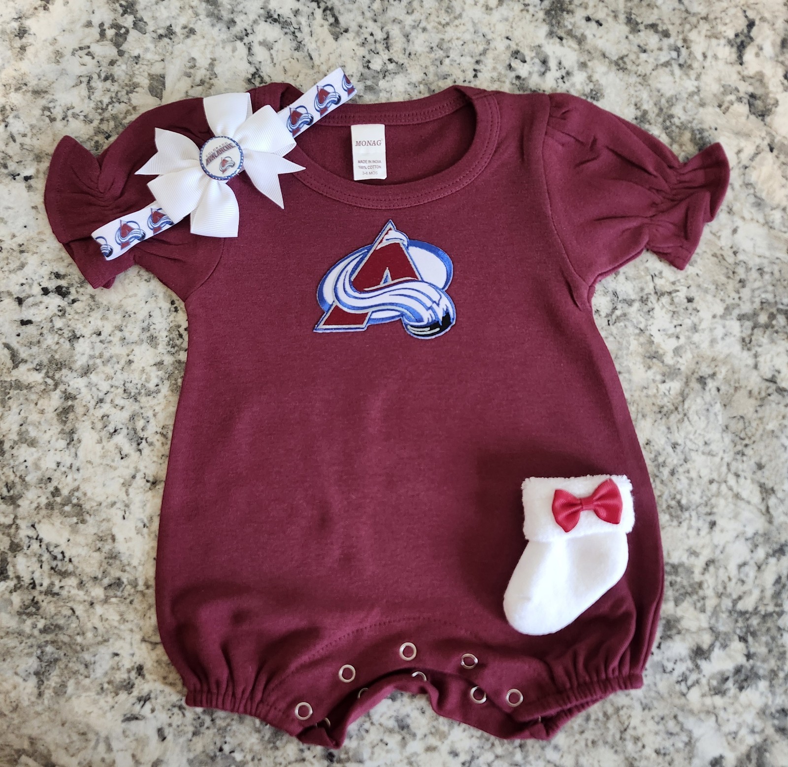 Avalanche newborn/baby outfit Avalanche baby gift Colorado hockey  baby gift