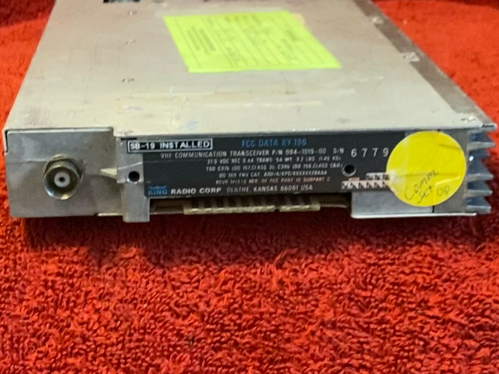 KING KY 196 VHF COMM TRANSCEIVER P/N 064-1019-00 CORE