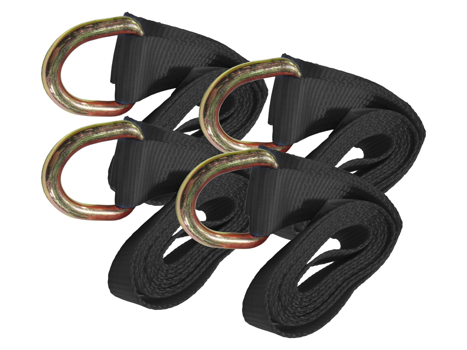 2" x 8 ft Lasso Tie Down Strap with D Ring for Towing Auto Haul Flatbed (4 PC)